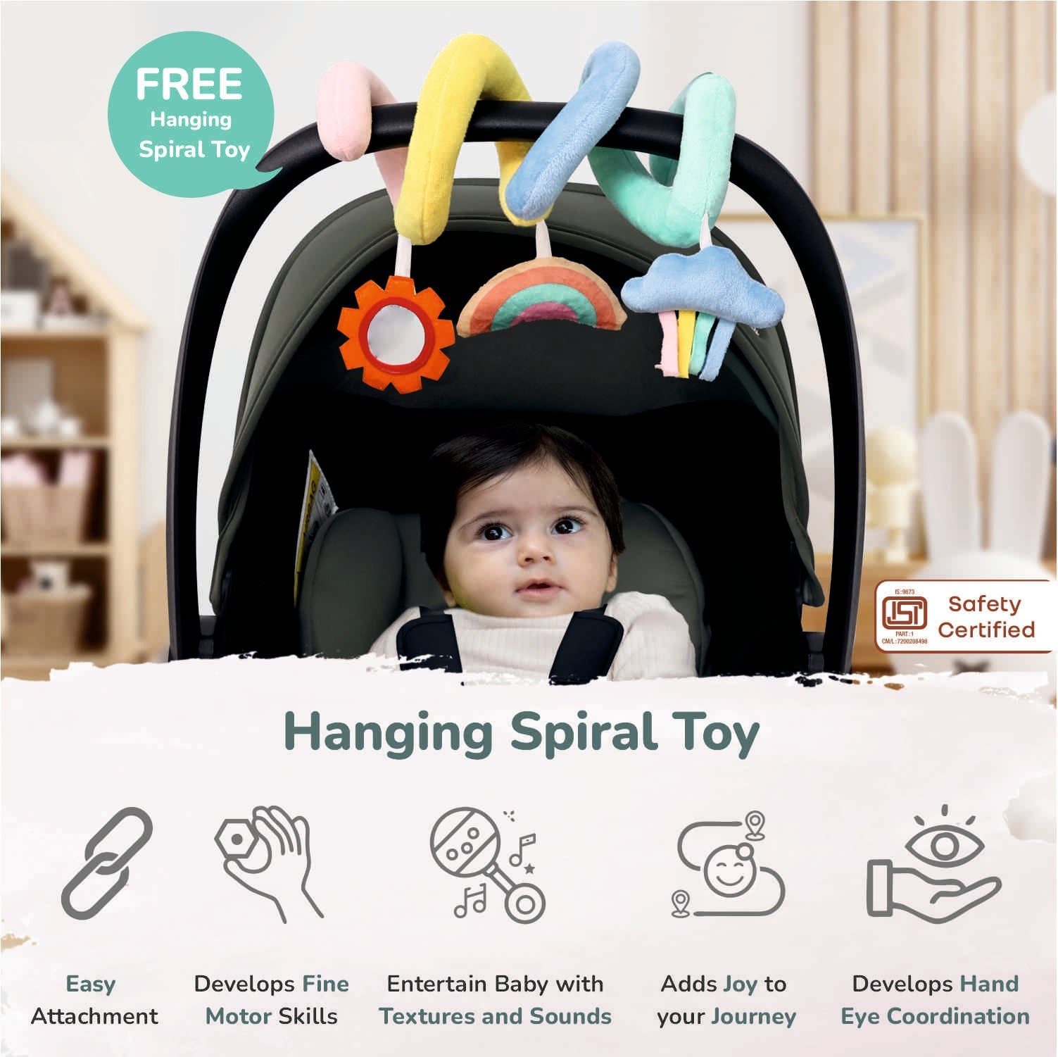 R for Rabbit Picaboo NXG 4 in 1 Multipurpose Baby Carry Cot With 3-Point Safety Harness