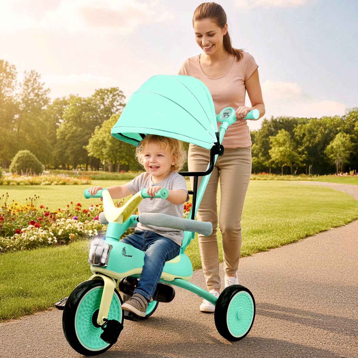 R for Rabbit Tiny Toes Karizma - Luxury 3-in-1 Smart Tricycle for Kids 2 to 5 Years with Music & Canopy