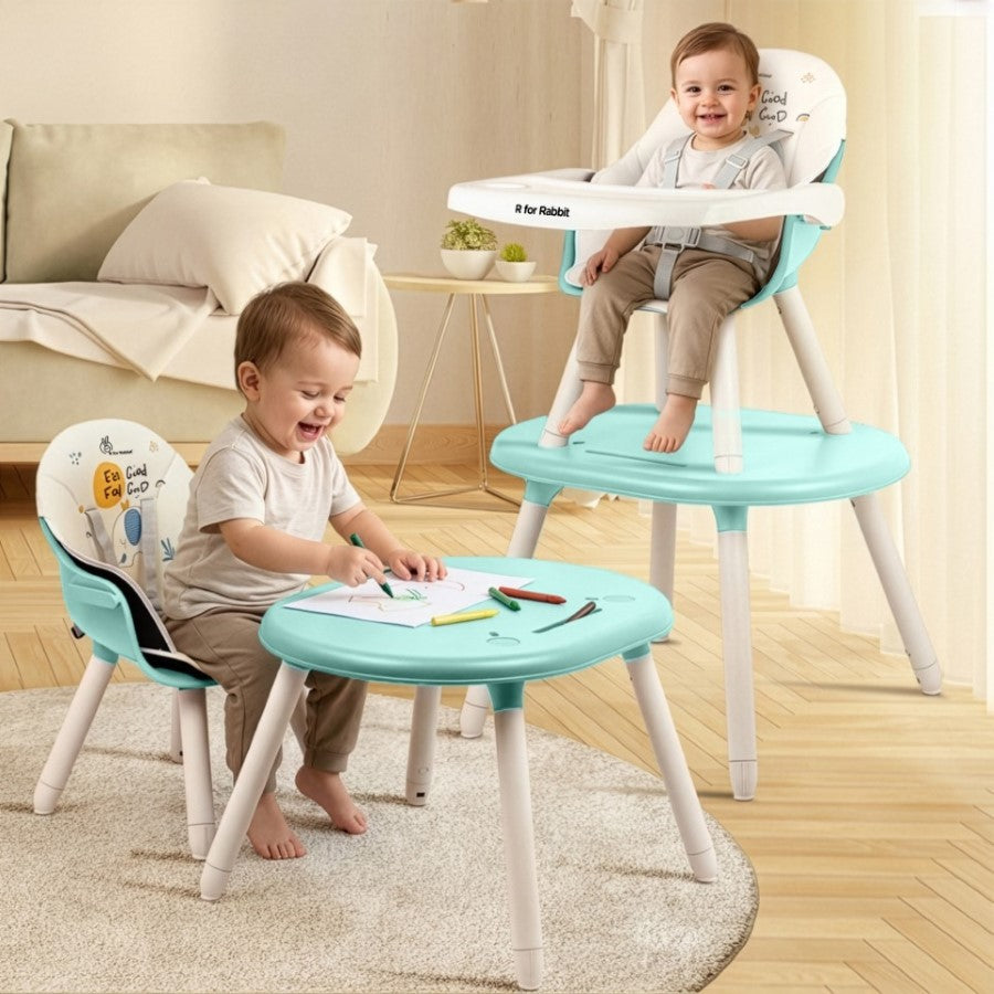 R for Rabbit Cherry Berry Tusky High Chair For Kids 3-in-1 Convertible with Detachable & Adjustable Food Tray