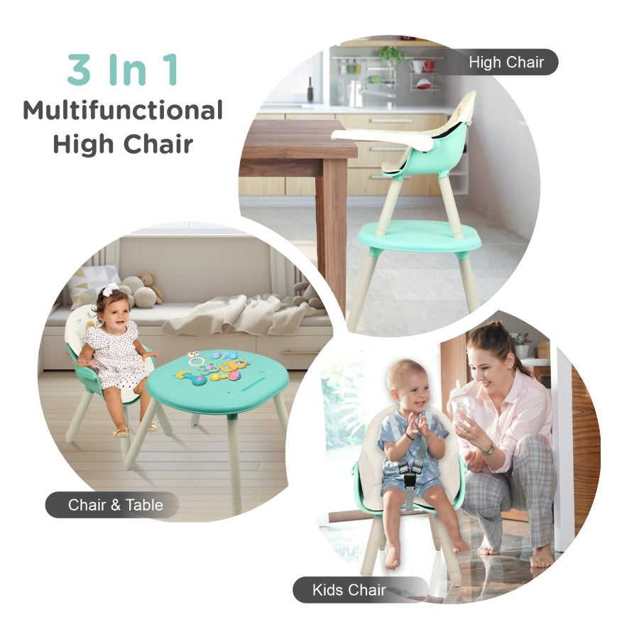 R for Rabbit Cherry Berry Tusky High Chair For Kids 3-in-1 Convertible with Detachable & Adjustable Food Tray