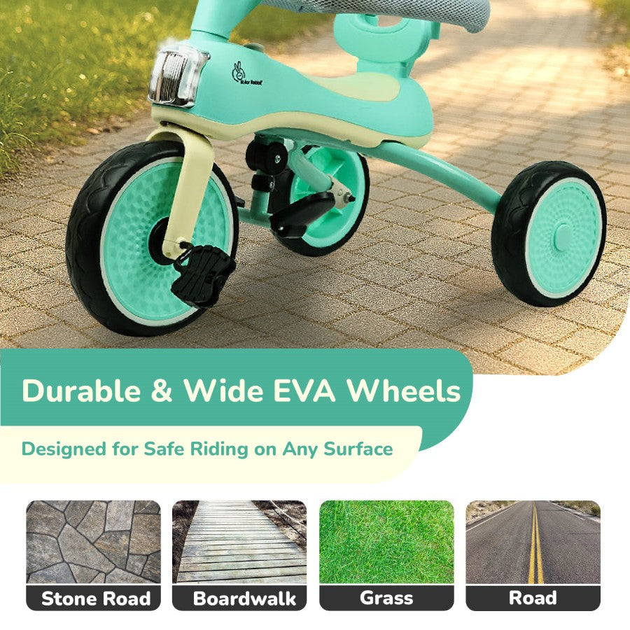 R for Rabbit Tiny Toes Karizma - Luxury 3-in-1 Smart Tricycle for Kids 2 to 5 Years with Music & Canopy