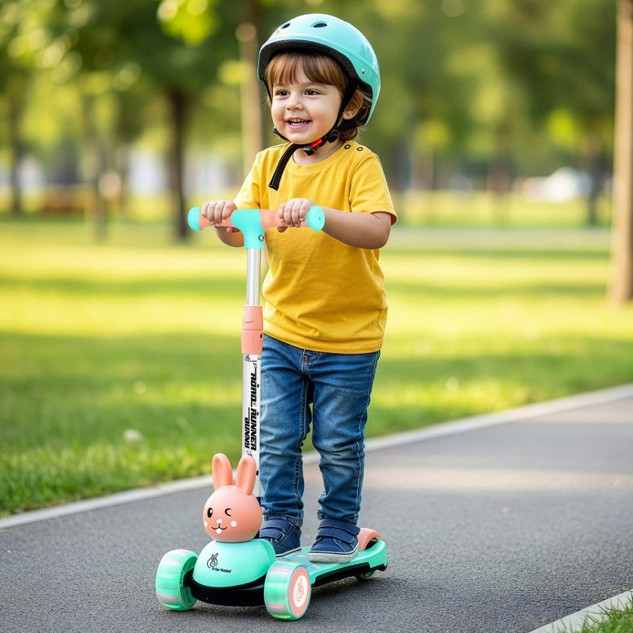 R for Rabbit Road Runner Bunny Scooter For Kids With PU LED Wheels