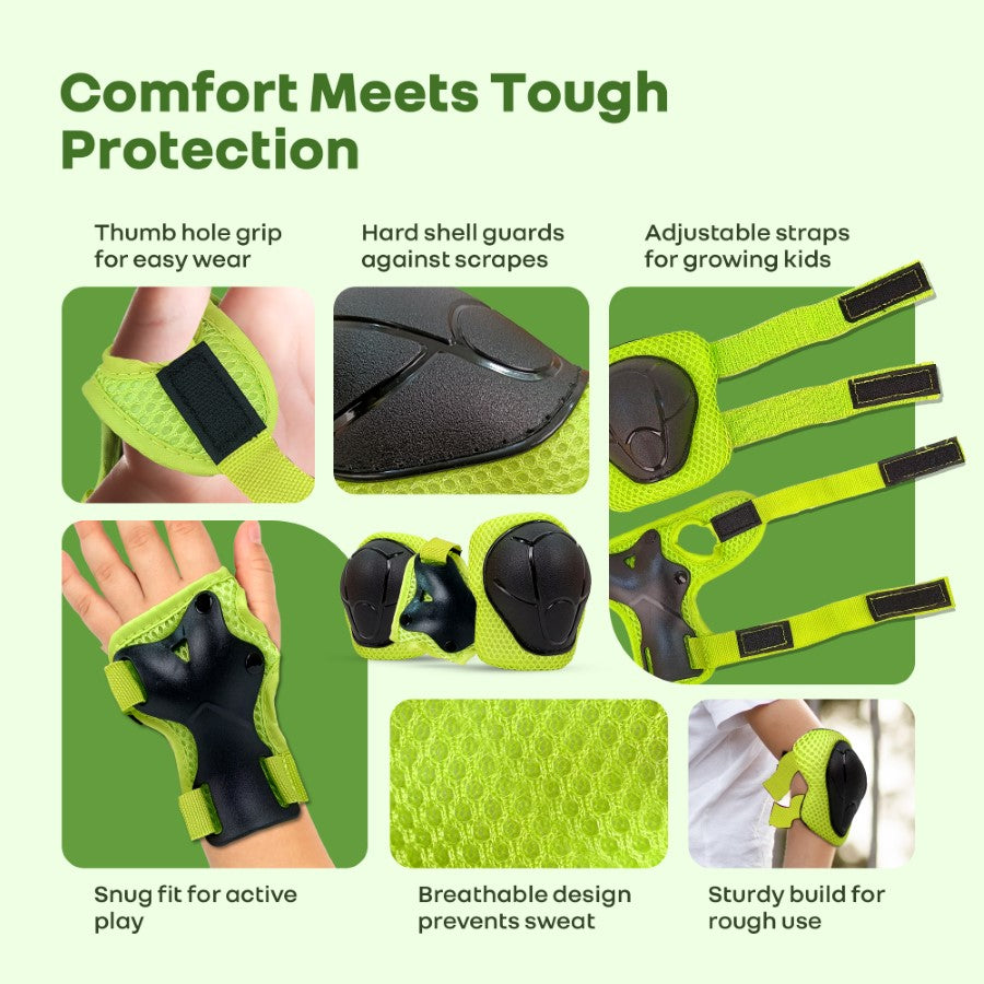 R for Rabbit Safe Play Protective Gear Set for Kids – Helmet, Knee, Elbow & Wrist Pads (Age 3–7 Years)