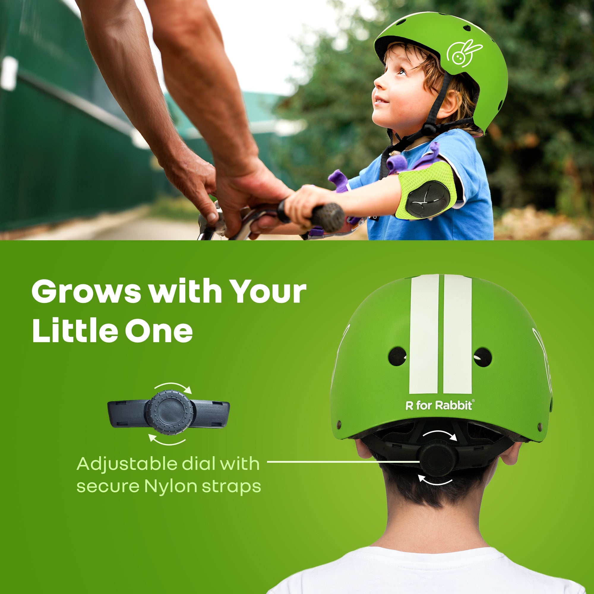 R for Rabbit Safe Play Kids Helmet – Lightweight, Adjustable & Certified Safety Gear with ABS & EPS foam core (3–7 Years)