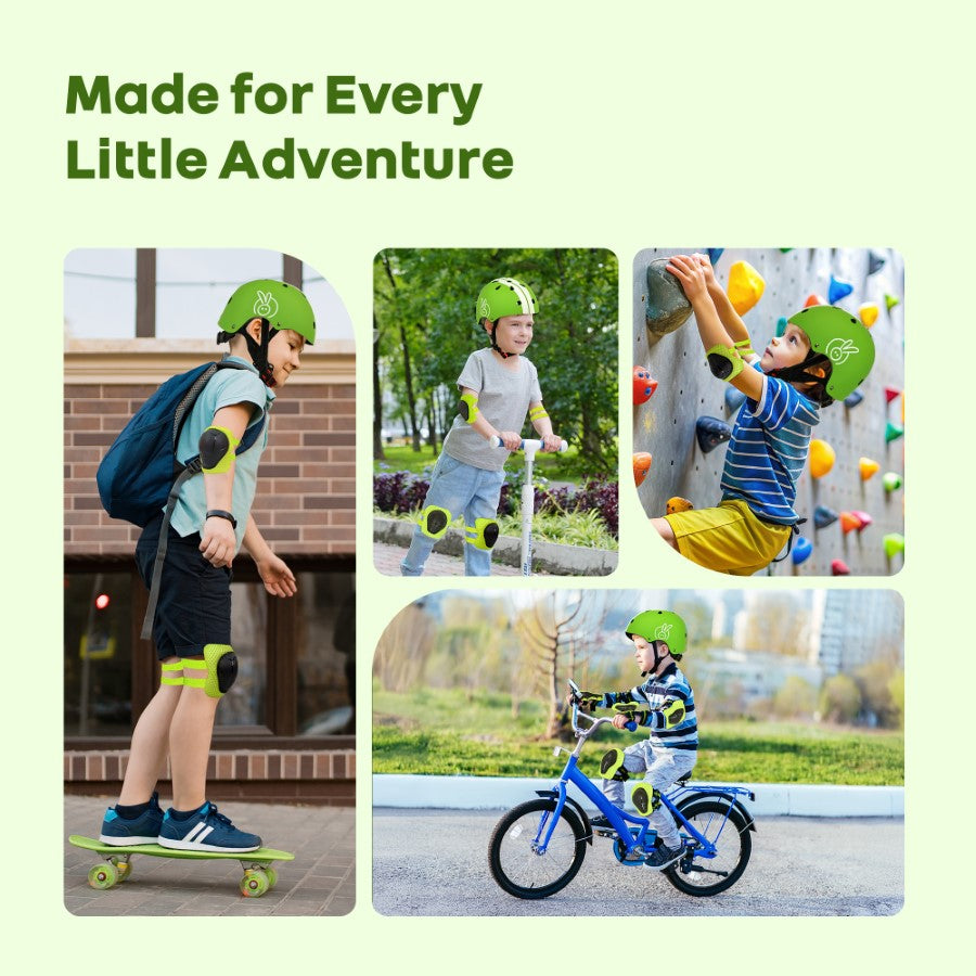 R for Rabbit Safe Play Protective Gear Set for Kids – Helmet, Knee, Elbow & Wrist Pads (Age 3–7 Years)
