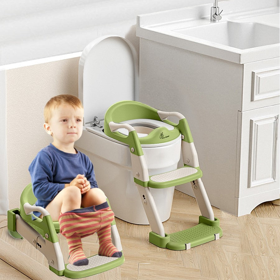 R for Rabbit Hilltop Trainer 2-in-1 Step Stool and Potty Seat for Kids with Adjustable Height
