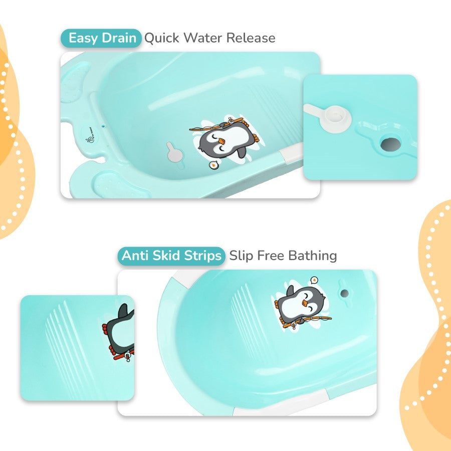 R for Rabbit Bubble Double Snowy: 2-in-1 Baby Bath Tub with Ergonomic Sling