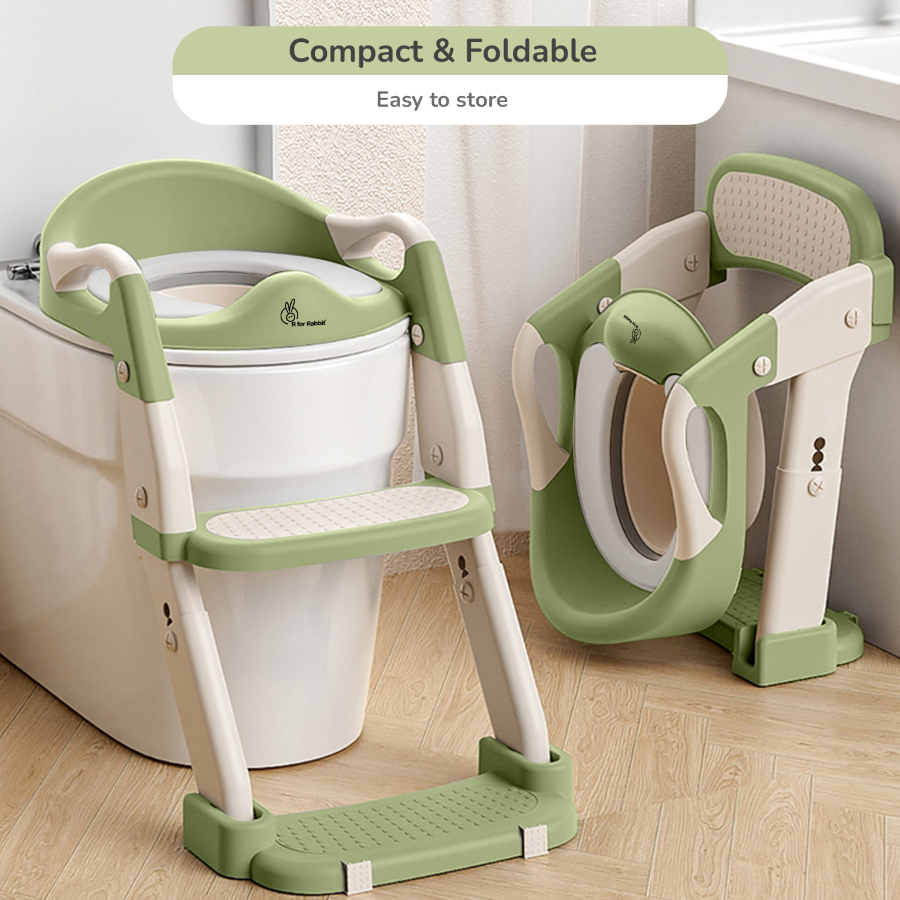 R for Rabbit Hilltop Trainer 2-in-1 Step Stool and Potty Seat for Kids with Adjustable Height