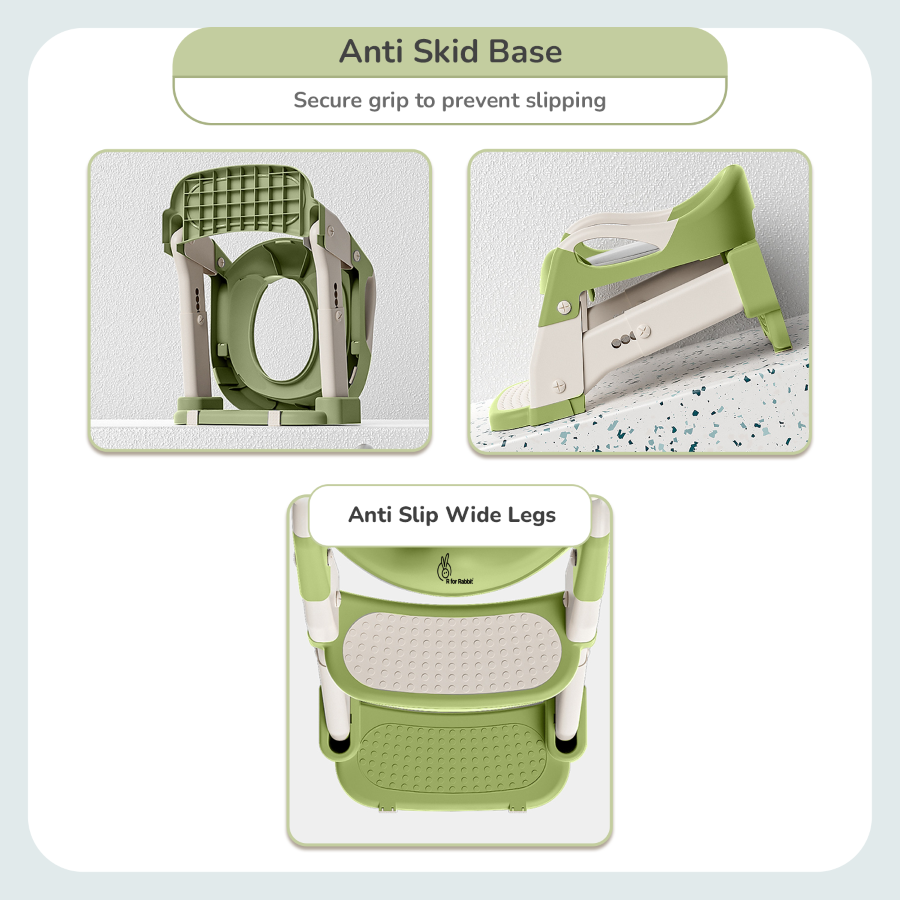 R for Rabbit Hilltop Trainer 2-in-1 Step Stool and Potty Seat for Kids with Adjustable Height