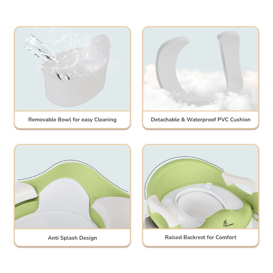 R for Rabbit Hilltop Trainer 2-in-1 Step Stool and Potty Seat for Kids with Adjustable Height