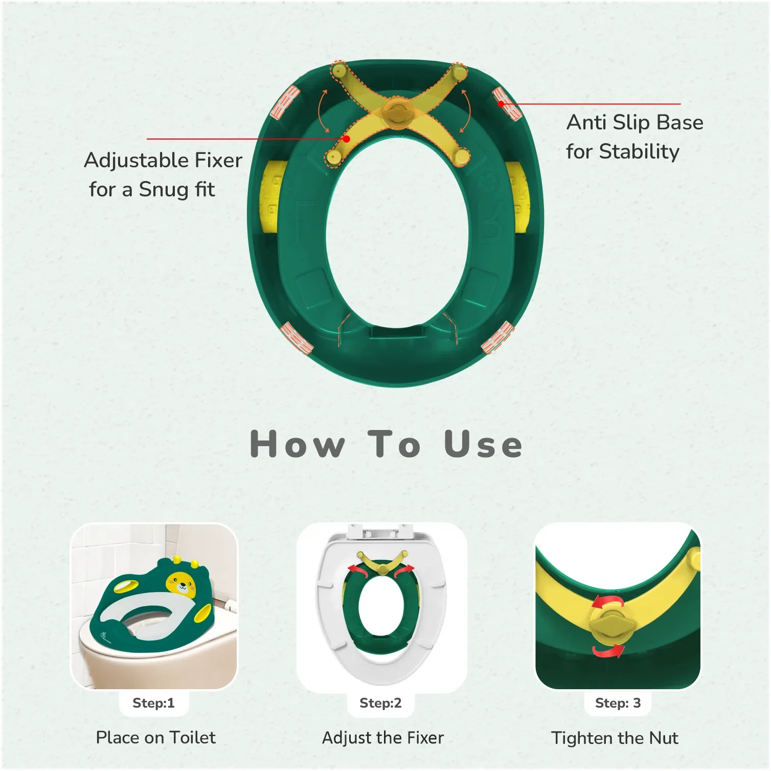R for Rabbit Minimo Teddy Toilet Seats Happy and Comfy Potty Training Seat for Baby