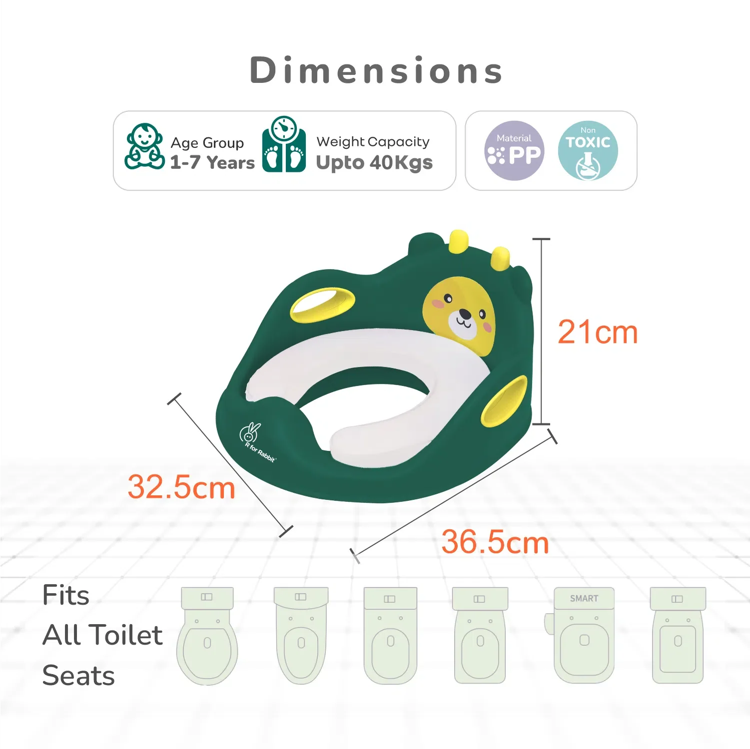 R for Rabbit Minimo Teddy Toilet Seats Happy and Comfy Potty Training Seat for Baby