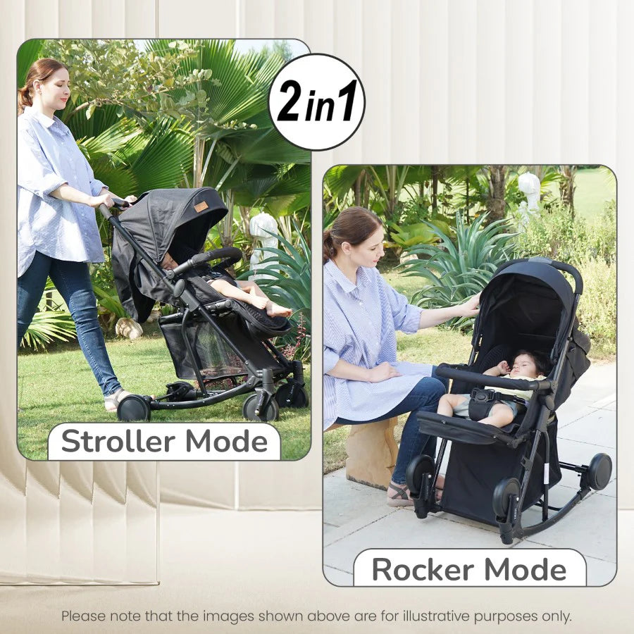 R for Rabbit Rock N Roll - 2 In 1 Baby Stroller Cum Rocker, Light Weight, Compact Travel friendly, One Hand Fold