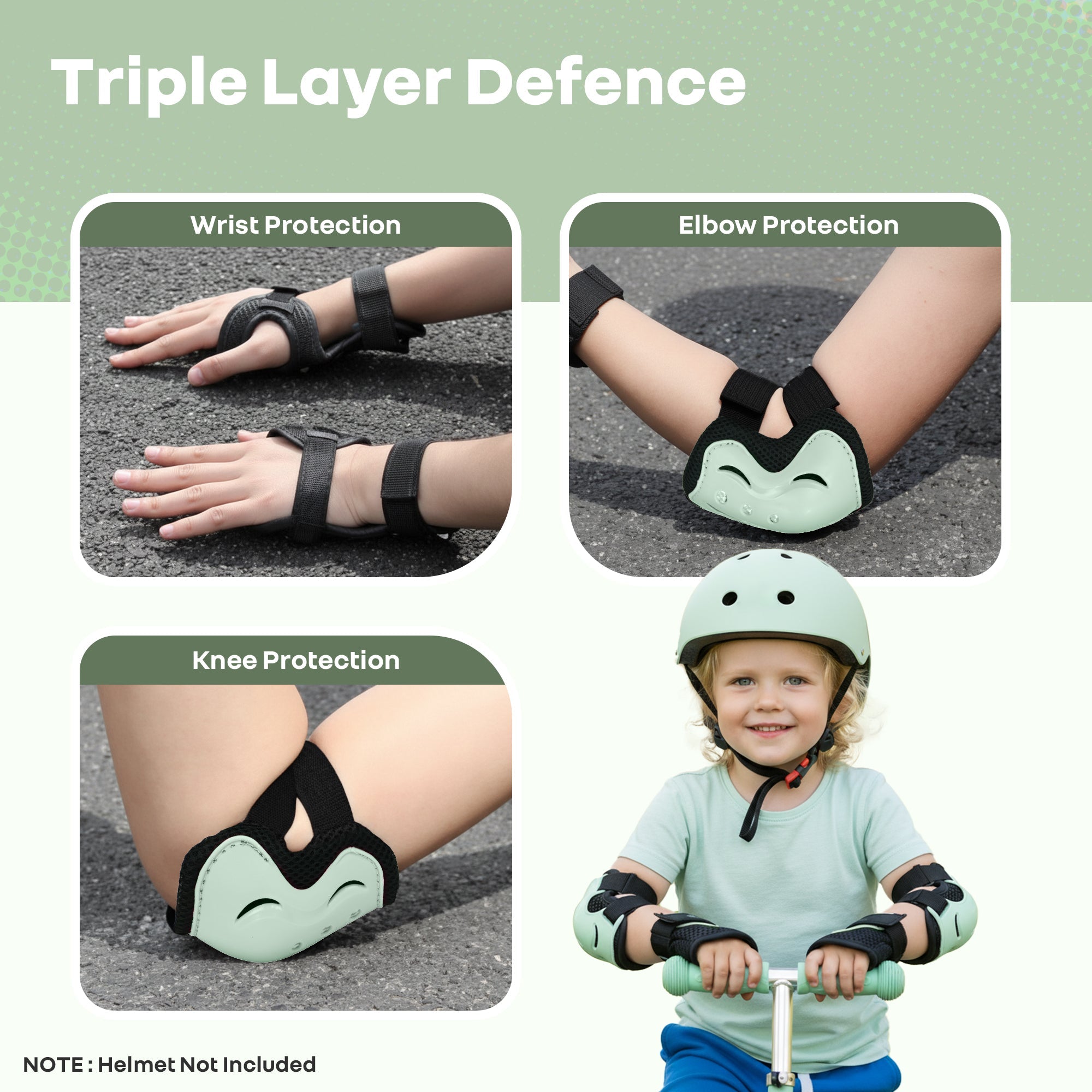 R for Rabbit Kids Safety Protector Pads Set, Cushioned Knee, Elbow & Wrist Guards for Outdoor Riding & Sports