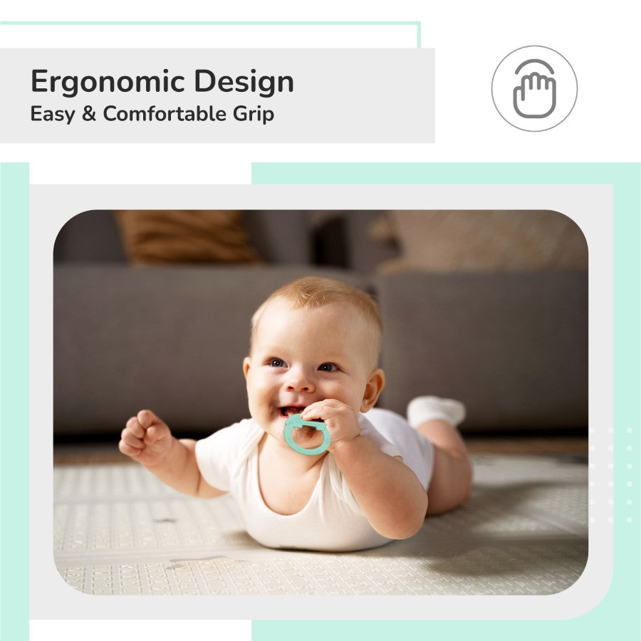 R for Rabbit Tiny Bites Zoobie Baby Silicone Teethers Pack of 1 Crocodile, Rabbit, and Elephant