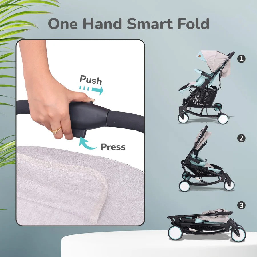R for Rabbit Rock N Roll - 2 In 1 Baby Stroller Cum Rocker, Light Weight, Compact Travel friendly, One Hand Fold