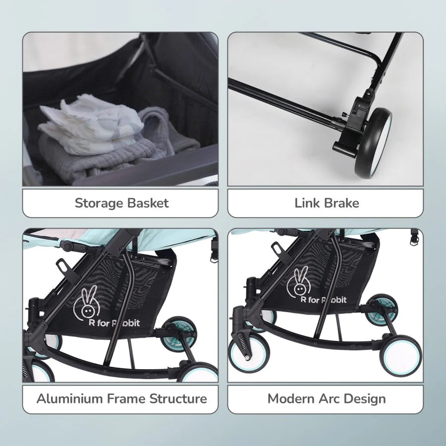 R for Rabbit Rock N Roll - 2 In 1 Baby Stroller Cum Rocker, Light Weight, Compact Travel friendly, One Hand Fold