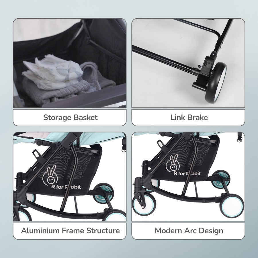 Rock N Roll - 2 In 1 Baby Stroller Cum Rocker, Light Weight, Compact Travel friendly, One Hand Fold