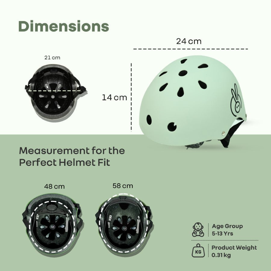 R for Rabbit Safe Play Best Kids Safety Helmet - Trusted EN1078 Certified Helmet for Kids with Shock-Absorbing EPS Foam 5-13 Years