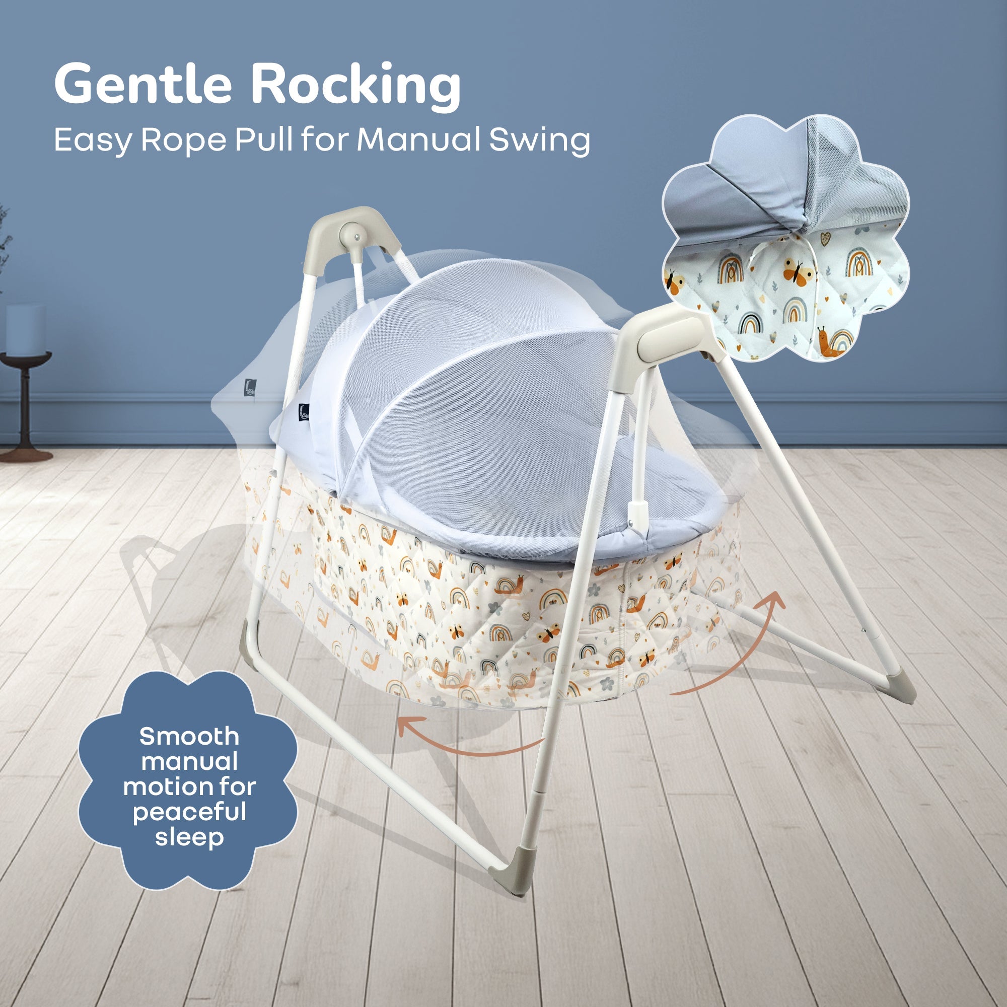 R for Rabbit Lullabies Manual Baby Cradle Safe & Comfortable Baby Bed