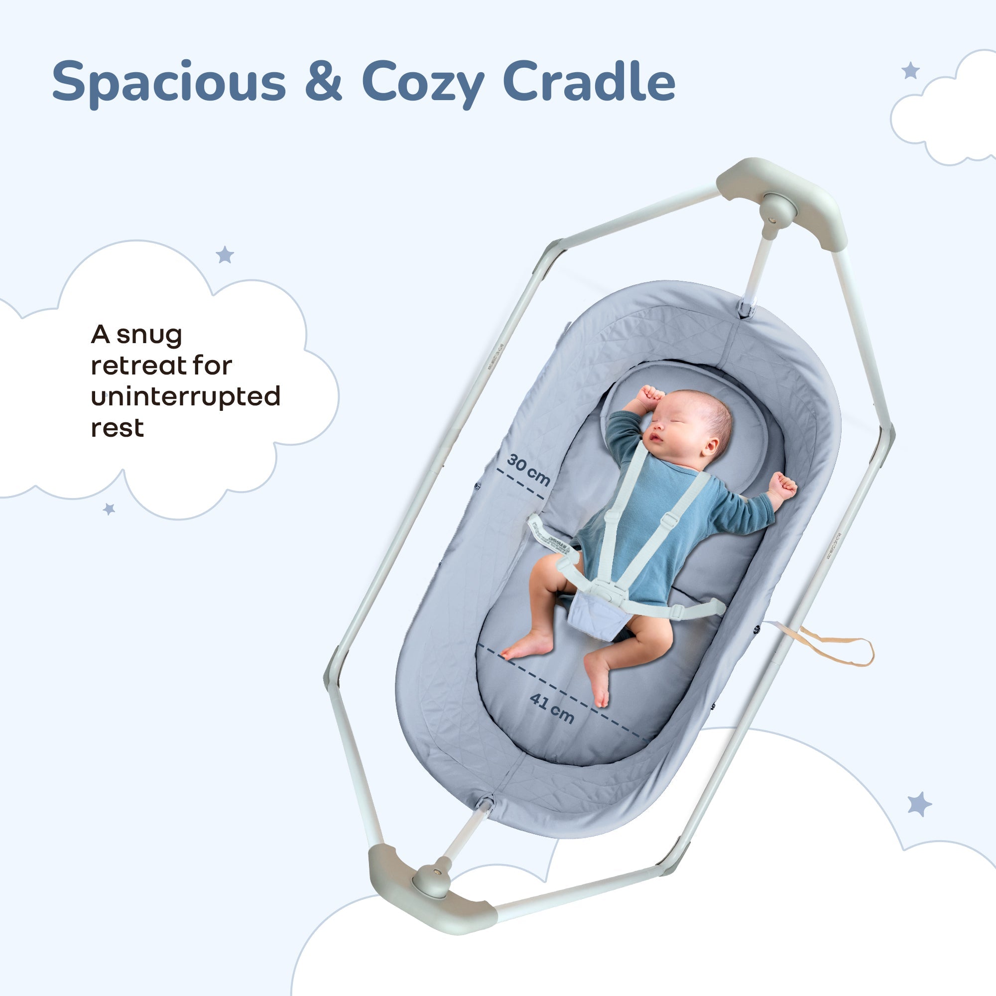 R for Rabbit Lullabies Manual Baby Cradle Safe & Comfortable Baby Bed
