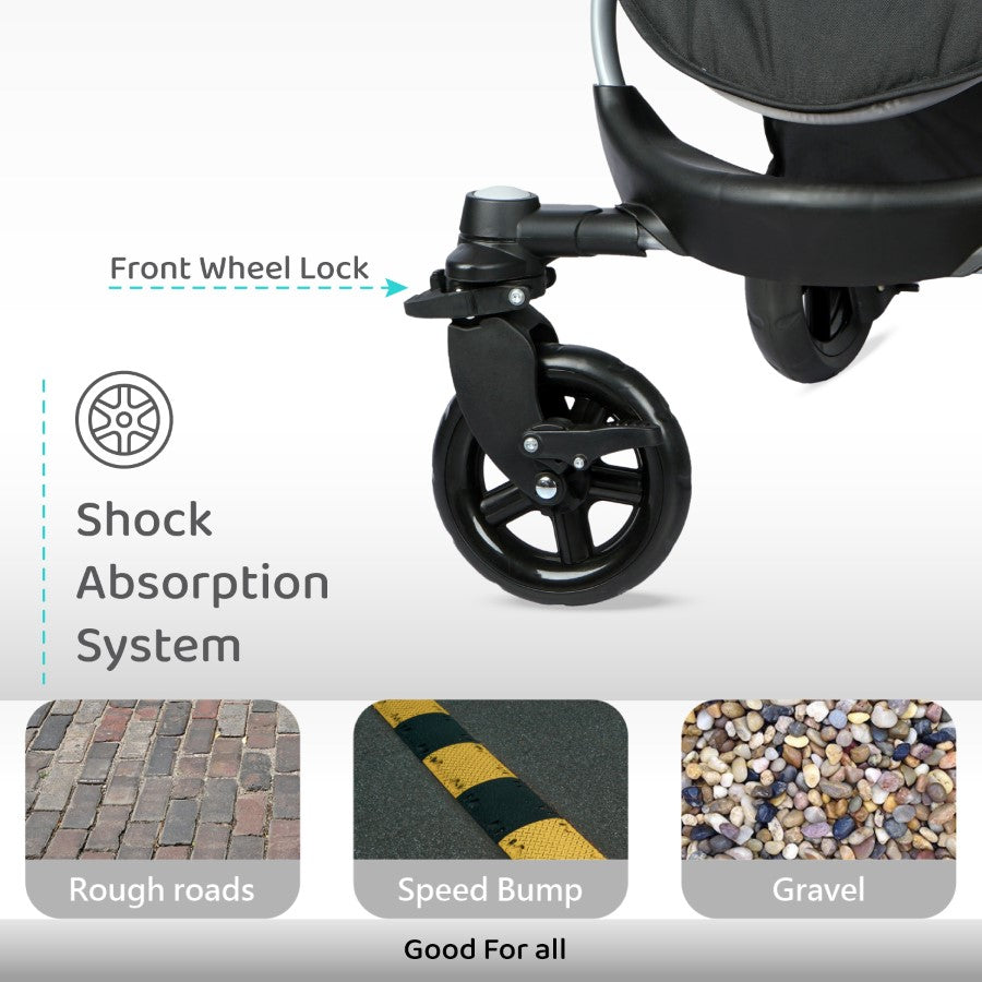 Chocolate Ride Baby Stroller With Personalized Name Plate