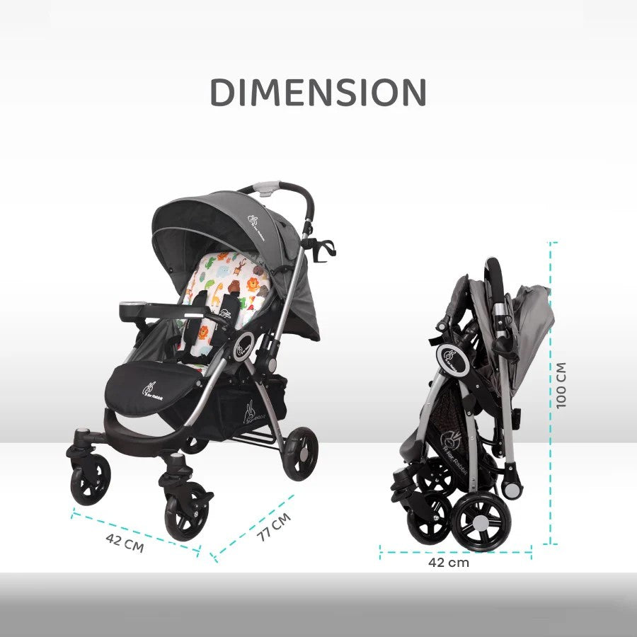 Chocolate Ride Baby Stroller With Personalized Name Plate