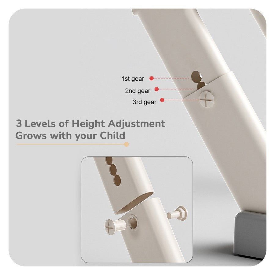 R for Rabbit Hilltop Trainer 2-in-1 Step Stool and Potty Seat for Kids with Adjustable Height