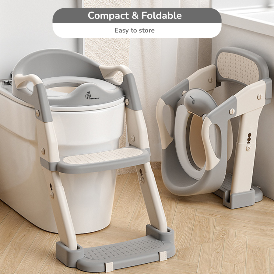 R for Rabbit Hilltop Trainer 2-in-1 Step Stool and Potty Seat for Kids with Adjustable Height