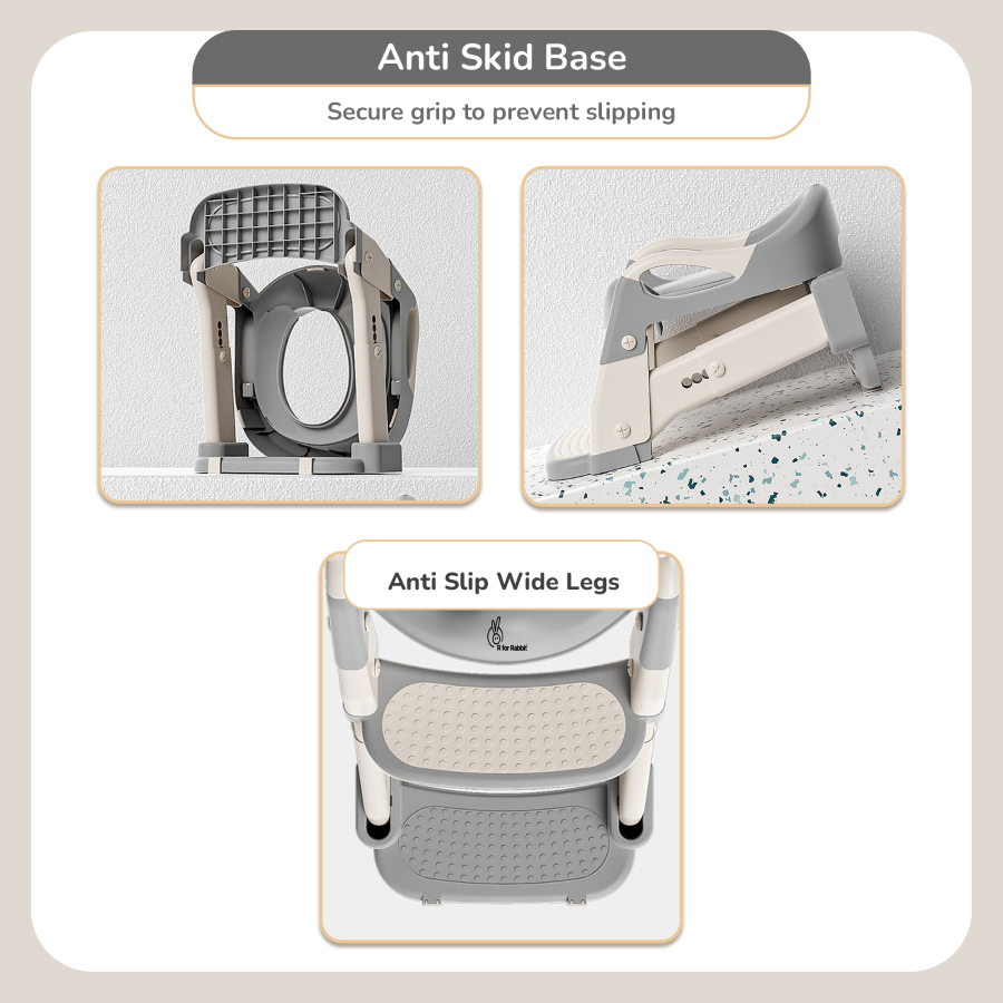 R for Rabbit Hilltop Trainer 2-in-1 Step Stool and Potty Seat for Kids with Adjustable Height