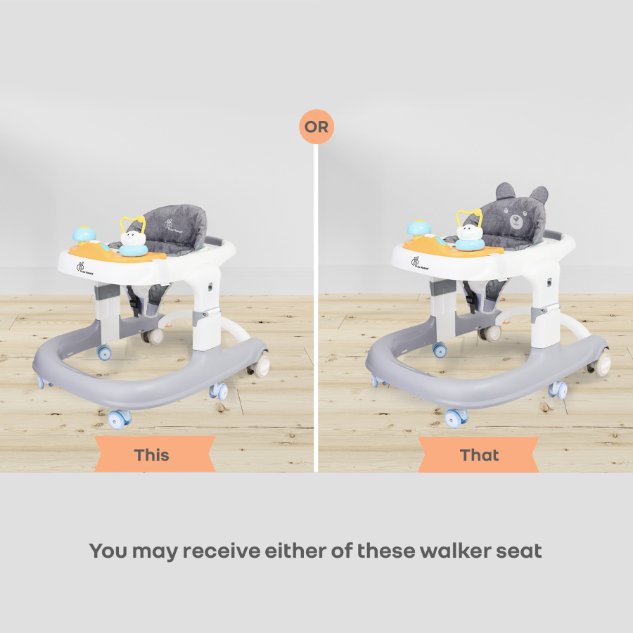 R for Rabbit Little Feet Sportz Baby Walker 2-in-1 Walker Turn Push Walker With Detachable Toy Bar With Meal Tray