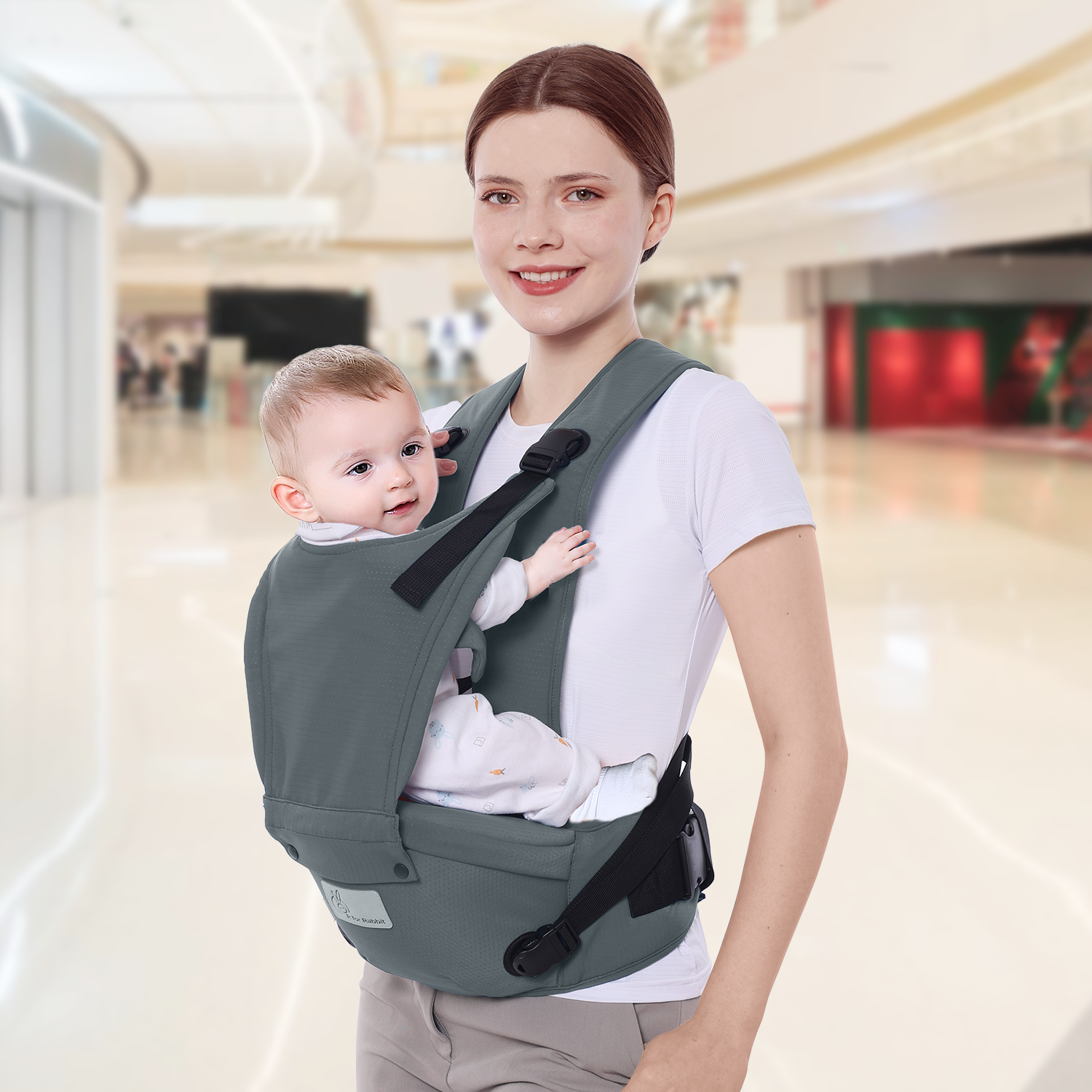 R for Rabbit Upsy Daisy Cozy Ergonomic 5-in-1 Hip Sit Baby Carrier for All-Day Comfort