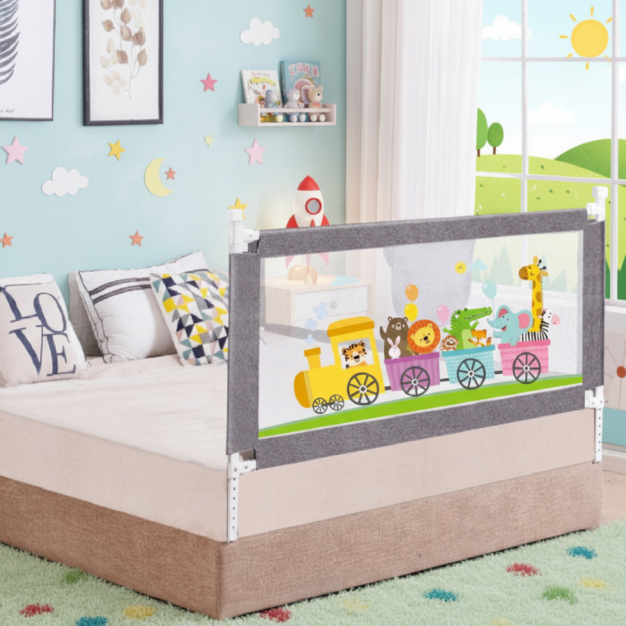 R for Rabbit Safari Bed Rail for Baby With Adjustable Height, Mesh & Storage Pocket