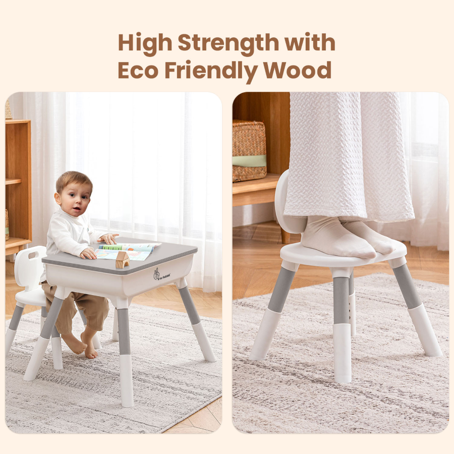 R for Rabbit Little Genius Woodland Kids Study Table With Chair