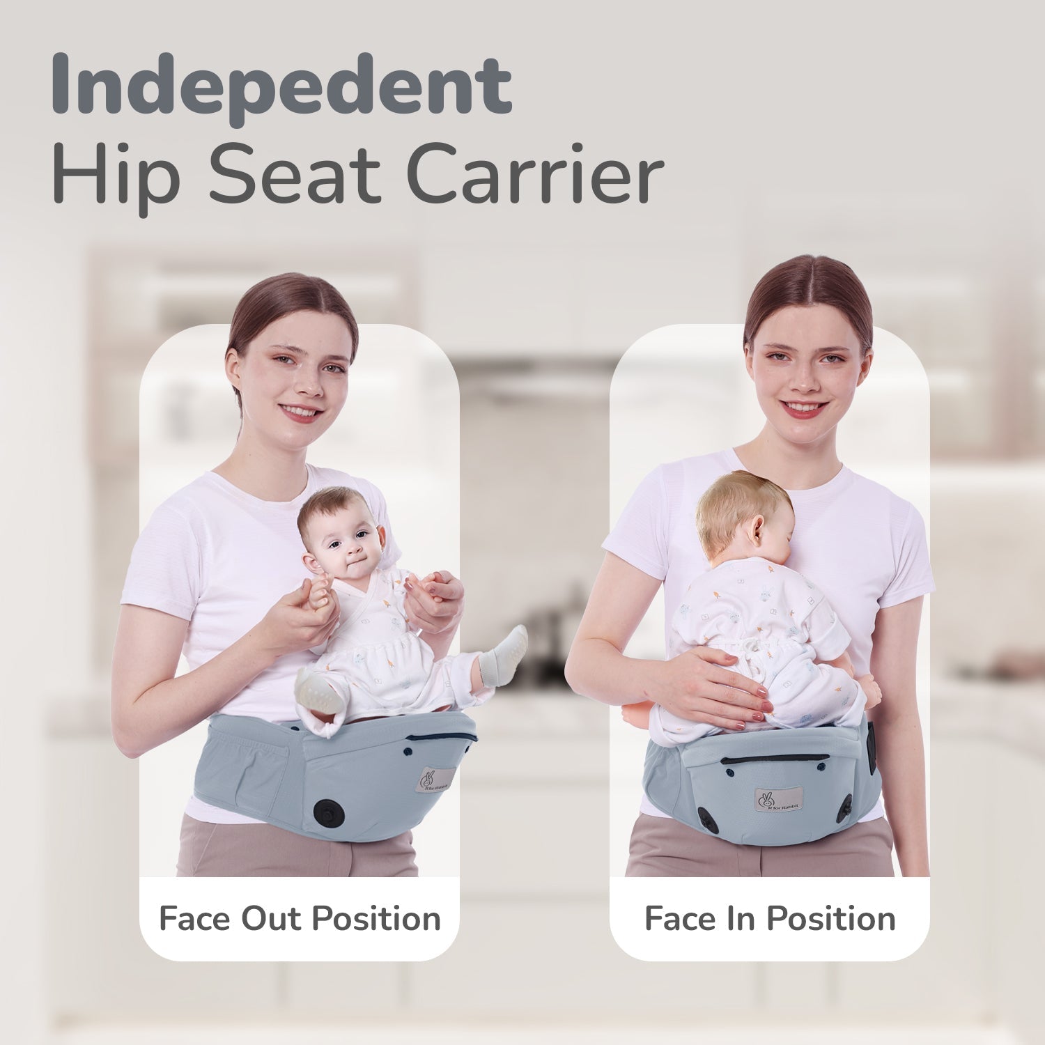 R for Rabbit Upsy Daisy Cozy Ergonomic 5-in-1 Hip Sit Baby Carrier for All-Day Comfort