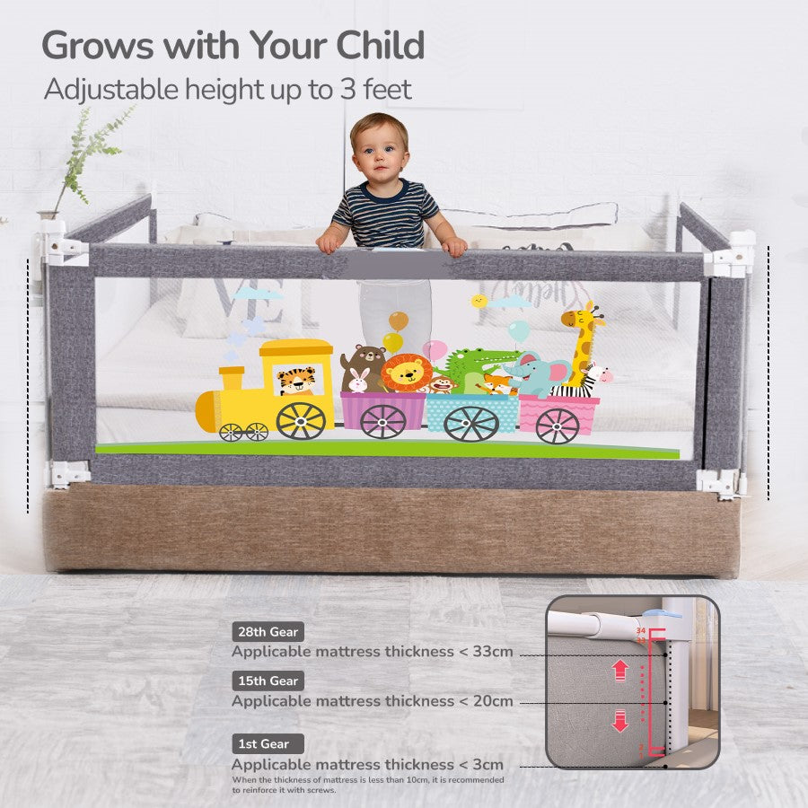 R for Rabbit Safari Bed Rail for Baby Easy Install, Anti-Fall Safeguard for Toddler Safety