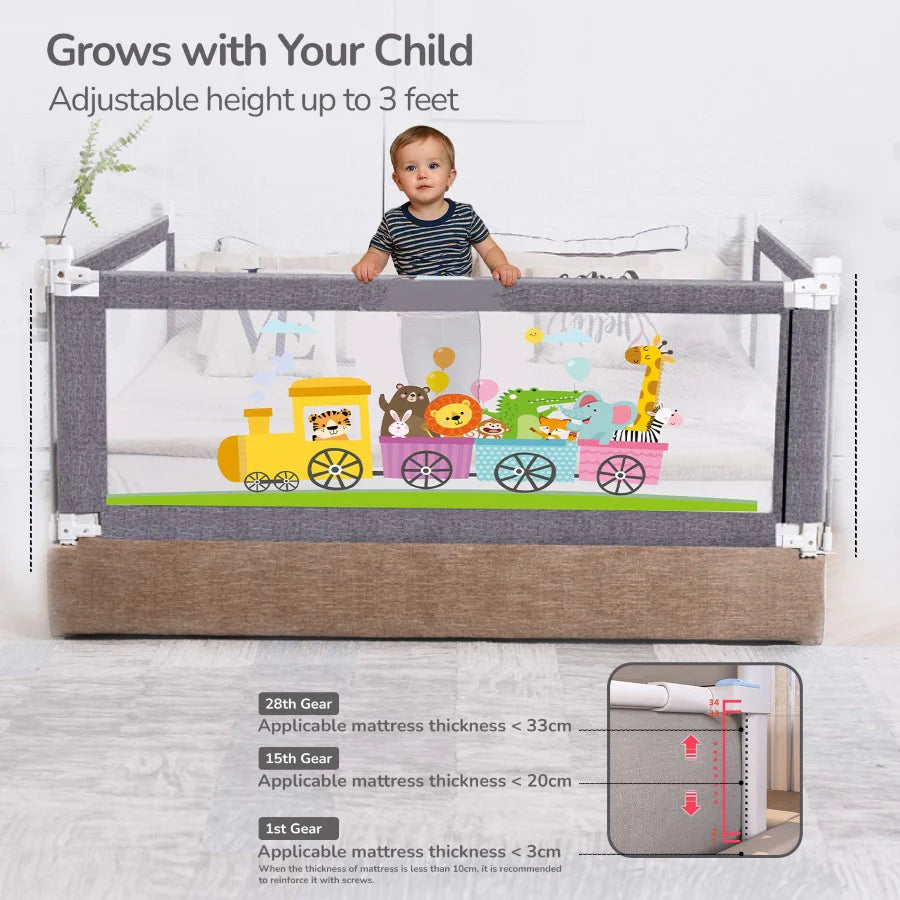 R for Rabbit Safari Bed Rail for Baby Easy Install, Anti-Fall Safeguard for Toddler Safety