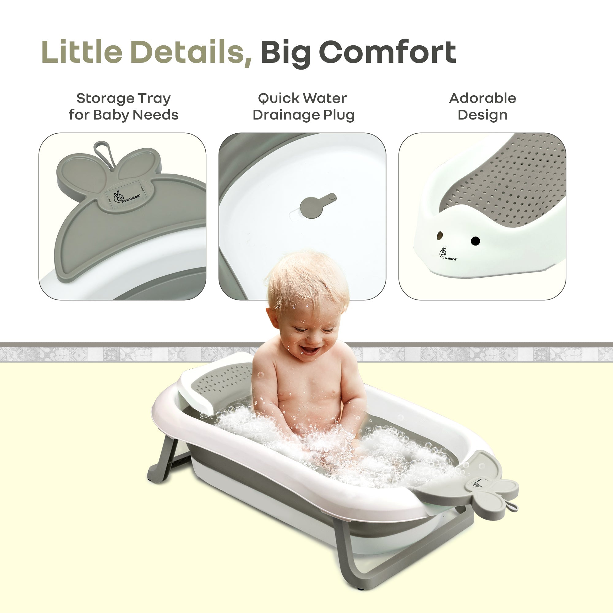R for Rabbit Bubble Double Bunny by R for Rabbit 3-in-1 Baby Bath Tub & Bather