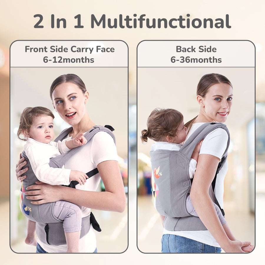 R for Rabbit Hug Me Elite Baby Carrier Front & Back Carrier Position, Soft Linen Fabric, Wide Strap With Cap & Mobile Pocket
