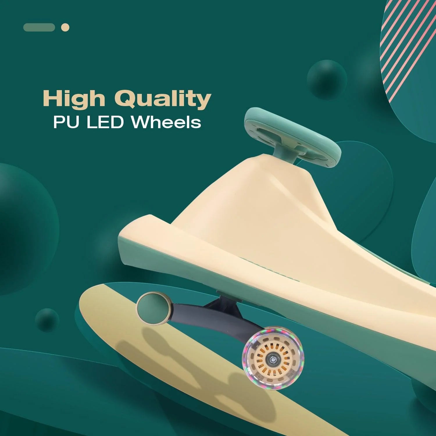 R for Rabbit Iya Iya Drift Swing Car - Inbuilt Music, Scratch Free PU Led Wheels, Up to 125 Kgs Capacity