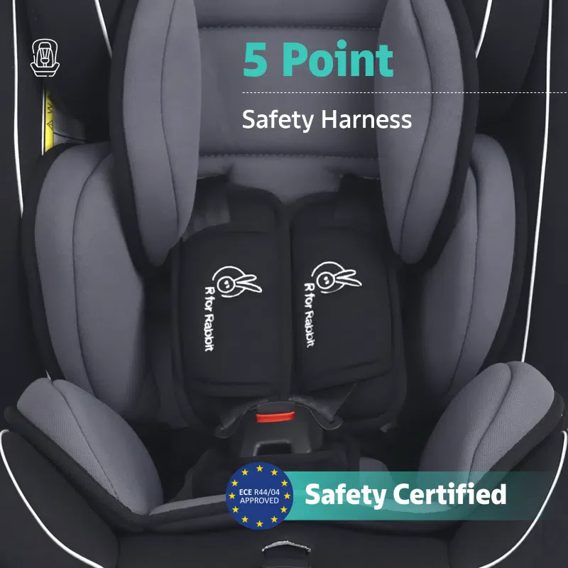 R for Rabbit Jack N Jill Grand ISOFIX Car Seat for kids 0-12 Years Safety Certified, 5-Point Safety Harness, Removable Seat Cover, Adjustable Head Rest