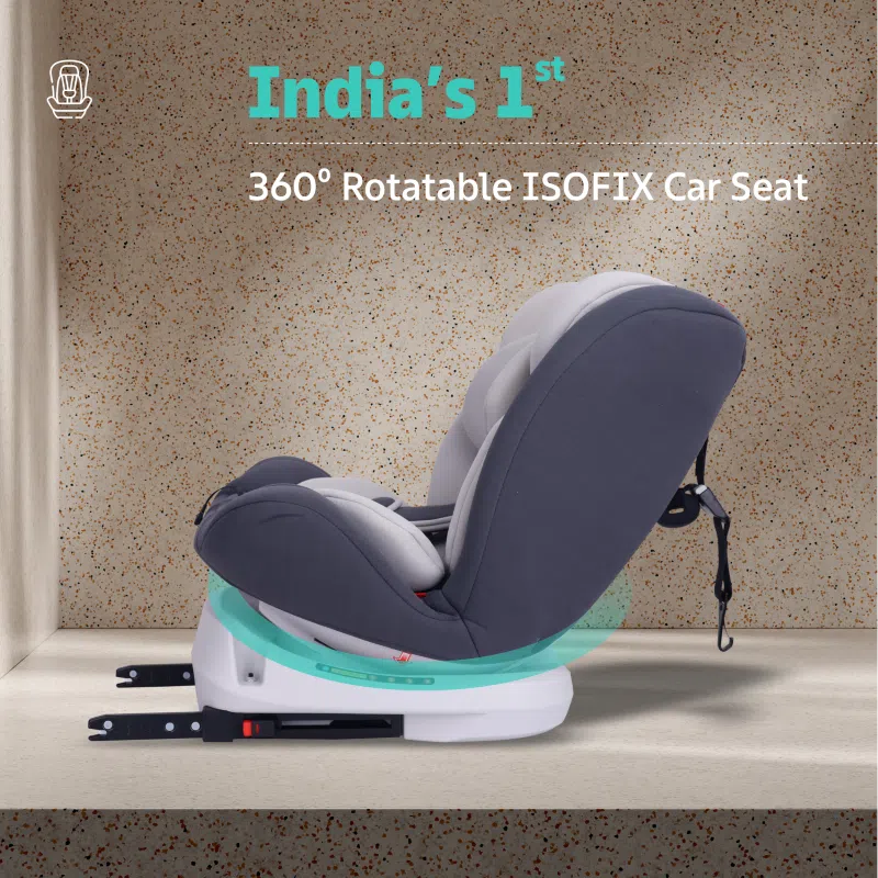 R for Rabbit Jack N Jill Grand ISOFIX Car Seat for kids 0-12 Years Safety Certified, 5-Point Safety Harness, Removable Seat Cover, Adjustable Head Rest
