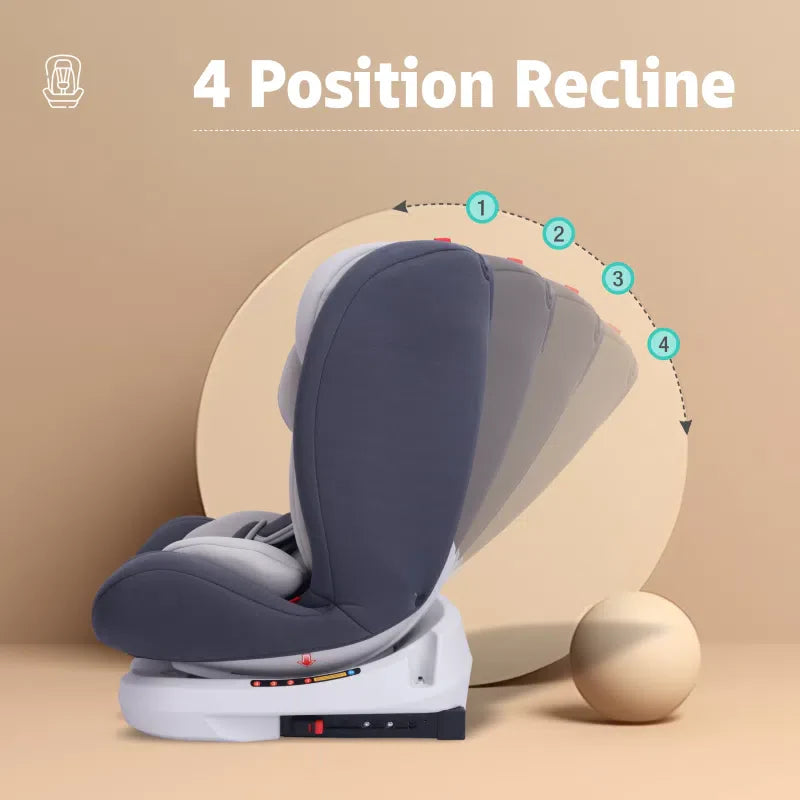 R for Rabbit Jack N Jill Grand ISOFIX Car Seat for kids 0-12 Years Safety Certified, 5-Point Safety Harness, Removable Seat Cover, Adjustable Head Rest