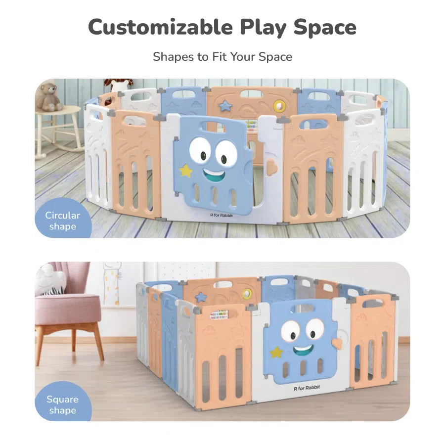R for Rabbit Joyland Playard For Kids 14-Panel Playard, Babies' Play Area, Indoor Setup  4.813
