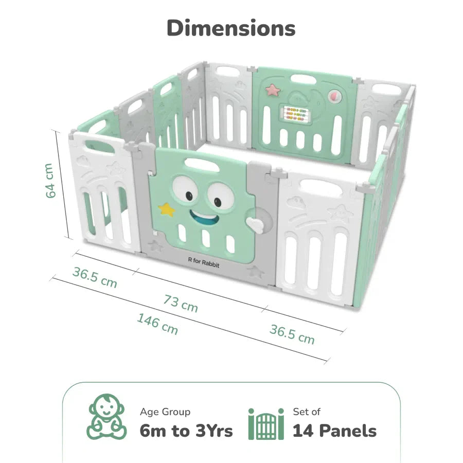 R for Rabbit Joyland Playard For Kids 14-Panel Playard, Babies' Play Area, Indoor Setup  4.813