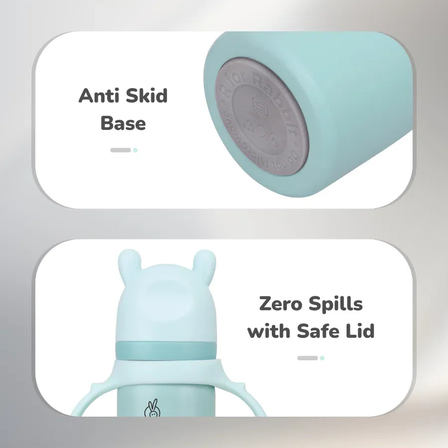 R for Rabbit Steebo Tiny Tales 2 in 1 Spout and Straw Sipper Stainless Steel Bottle For Kids 270ml
