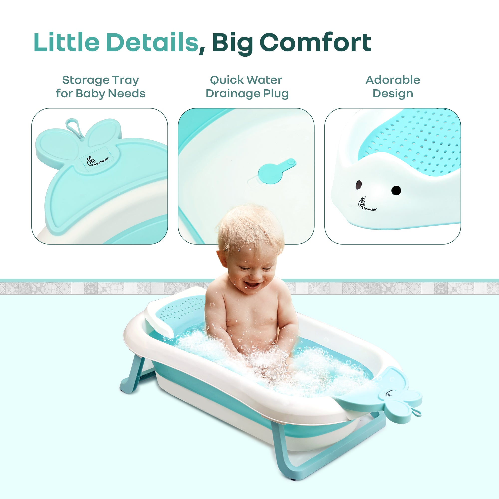 R for Rabbit Bubble Double Bunny by R for Rabbit 3-in-1 Baby Bath Tub & Bather