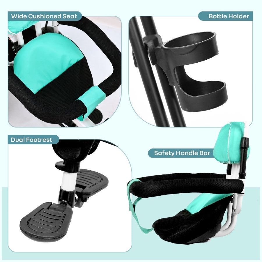 R for Rabbit Tiny Toes R40 Ace 360° Rotatable Seat Baby Tricycle with Parent Control Handle, Adjustable Canopy & EVA Wheels (2–5 Years)