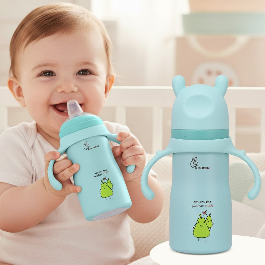 R for Rabbit Steebo Fusion Spout Cup Stainless Steel Bottle For Kids, 270ml Leak Proof