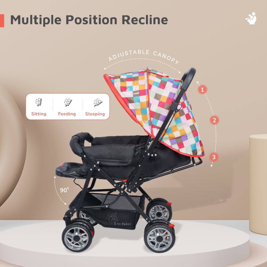 Lollipop Lite Stroller - Travel Friendly, Easy To Fold, Reversible Handle, Wheel Lock, Adjustable Leg Rest